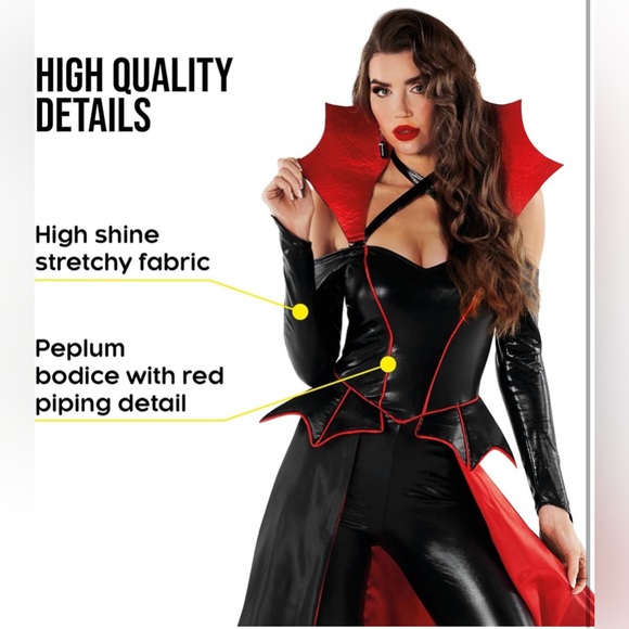 Morph Women's Adult Vampire Bodysuit Vampiress Costume For Woman - Picture 3 of 7